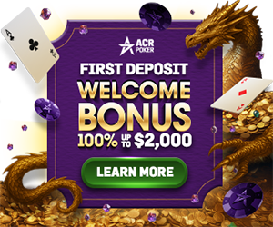 ACR Premium Welcome Bonus - 100% match up to $2,000 plus tournament entry